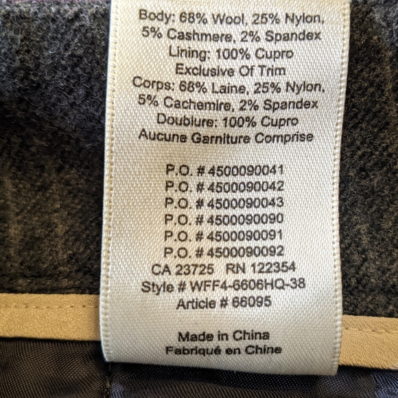 Aritzia Wilfred Jallade Wool Cashmere Gray Pinstripe Crop high waisted Pants Sz4 - Picture 9 of 9